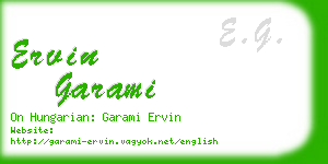 ervin garami business card